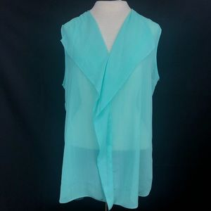 Mint Liz Claiborne V Neck Blouse